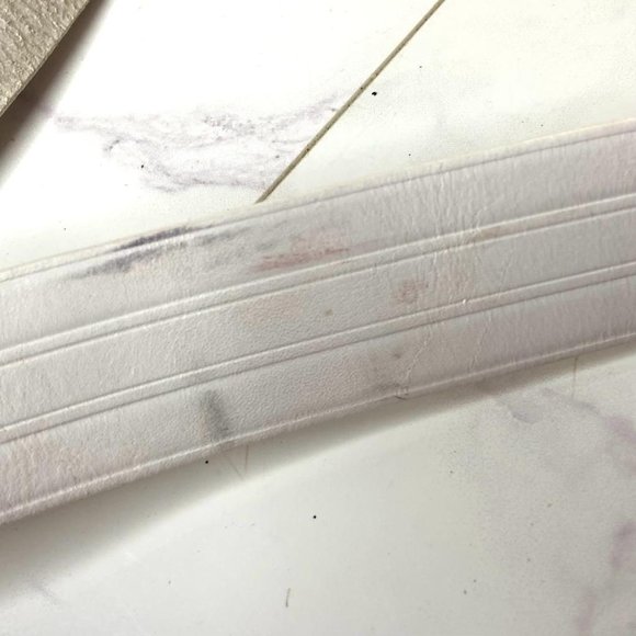 2000s JULIANA COLLEZIONE White Pink Enamel Crystal Leather Belt Y2K Barbiecore L main image 9